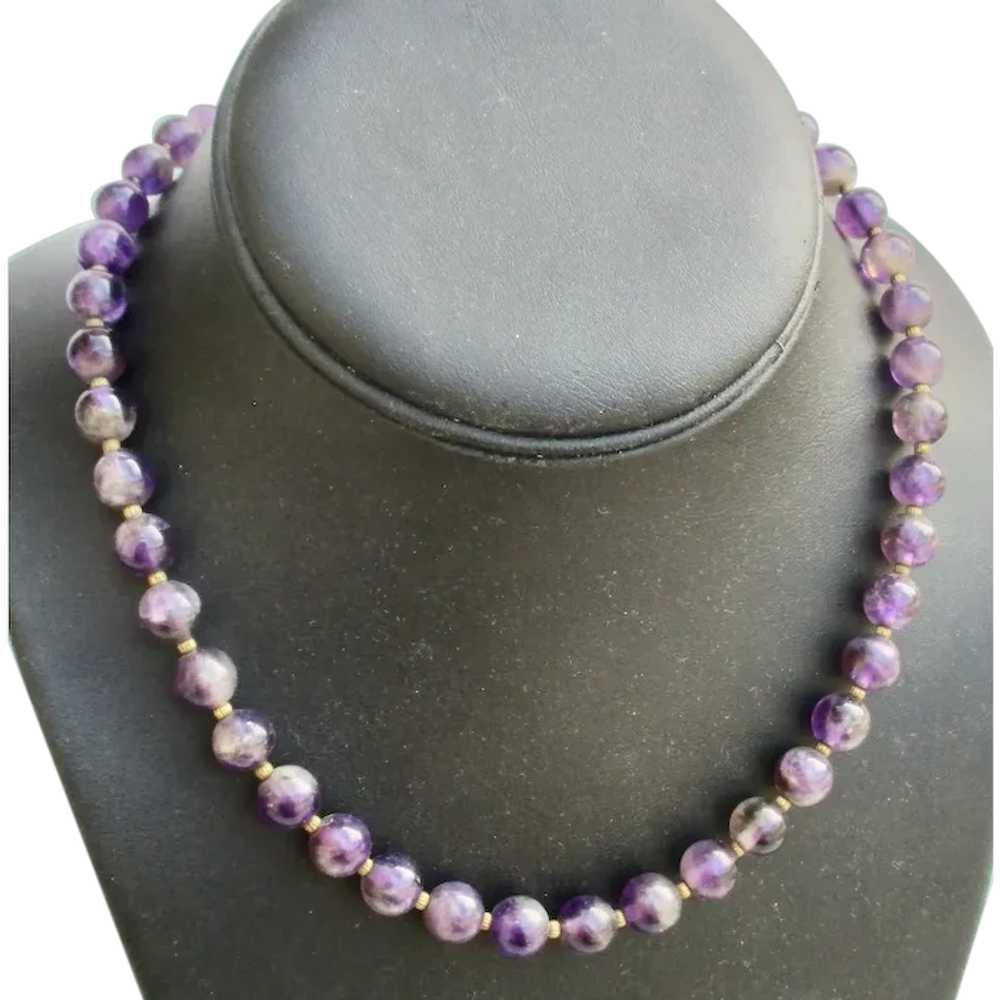 Deep Purple Amethyst Bead Necklace - image 1