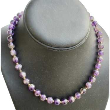 Deep Purple Amethyst Bead Necklace - image 1