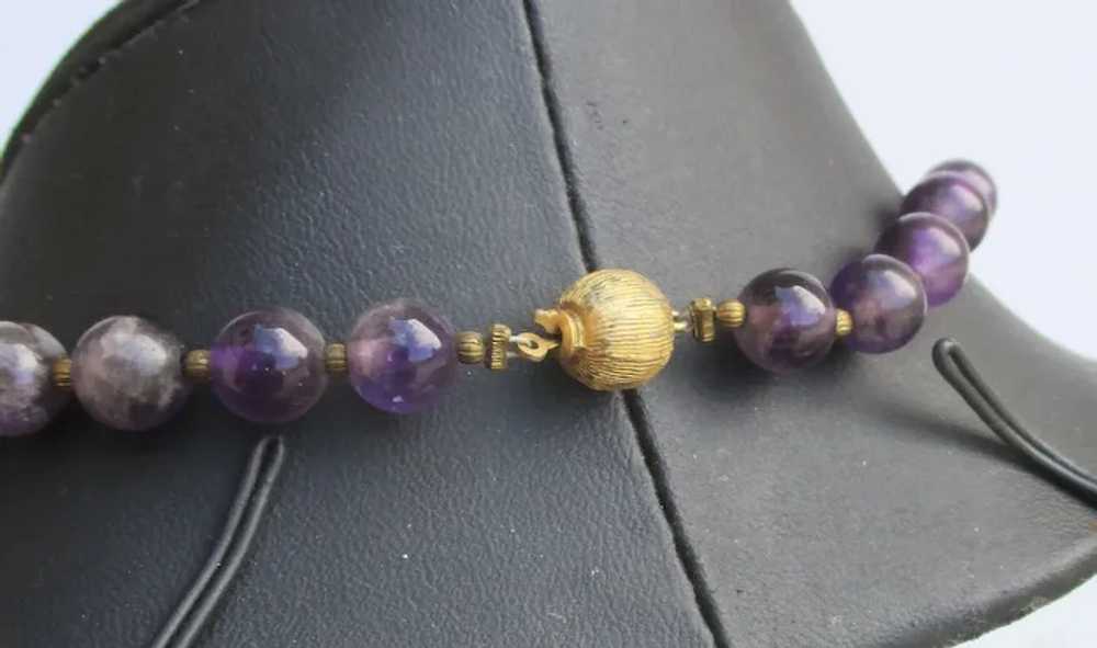 Deep Purple Amethyst Bead Necklace - image 2