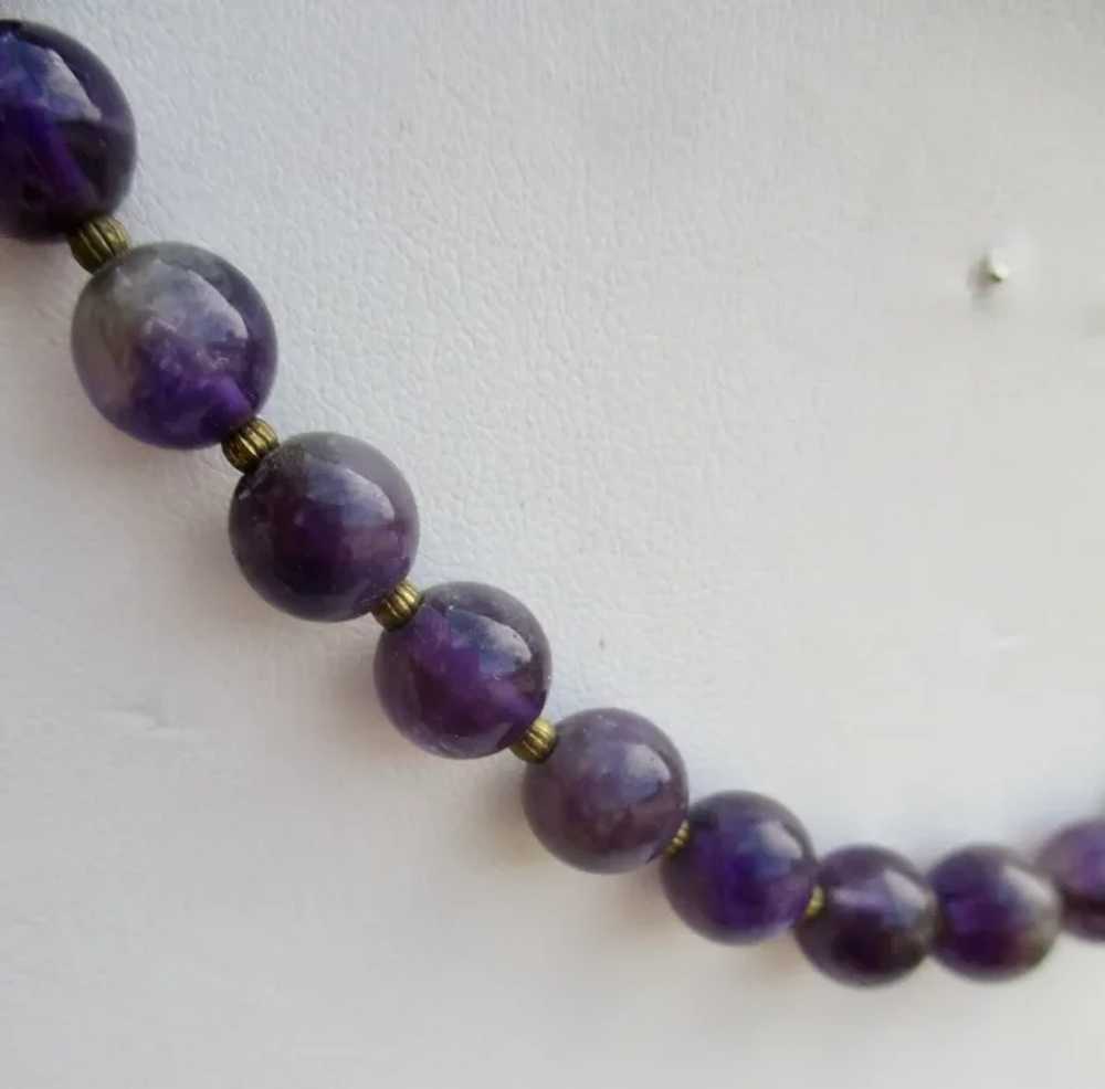 Deep Purple Amethyst Bead Necklace - image 3