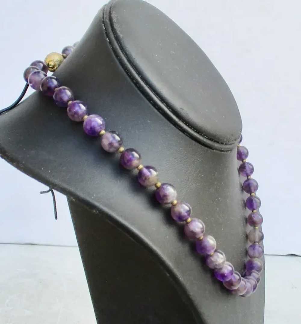 Deep Purple Amethyst Bead Necklace - image 4