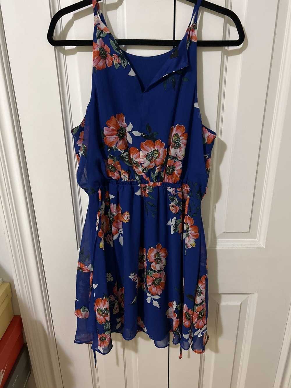 Vintage BCX dress size XL blue floral - image 1