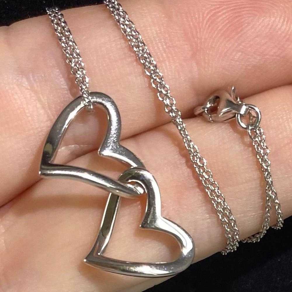 Sterling Silver AHO# Sterling Silver Double Heart… - image 2