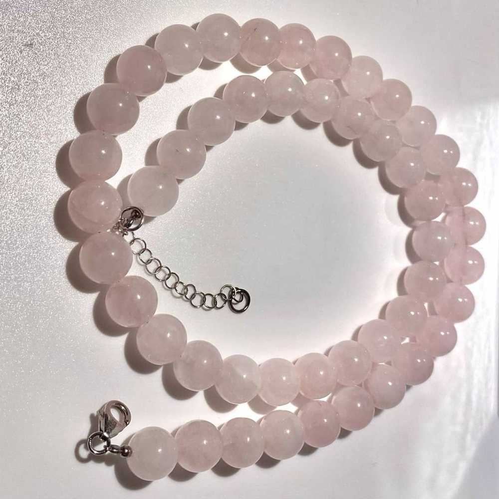 1 AX# Stunning 20” Classic Rose Quartz necklace - image 1