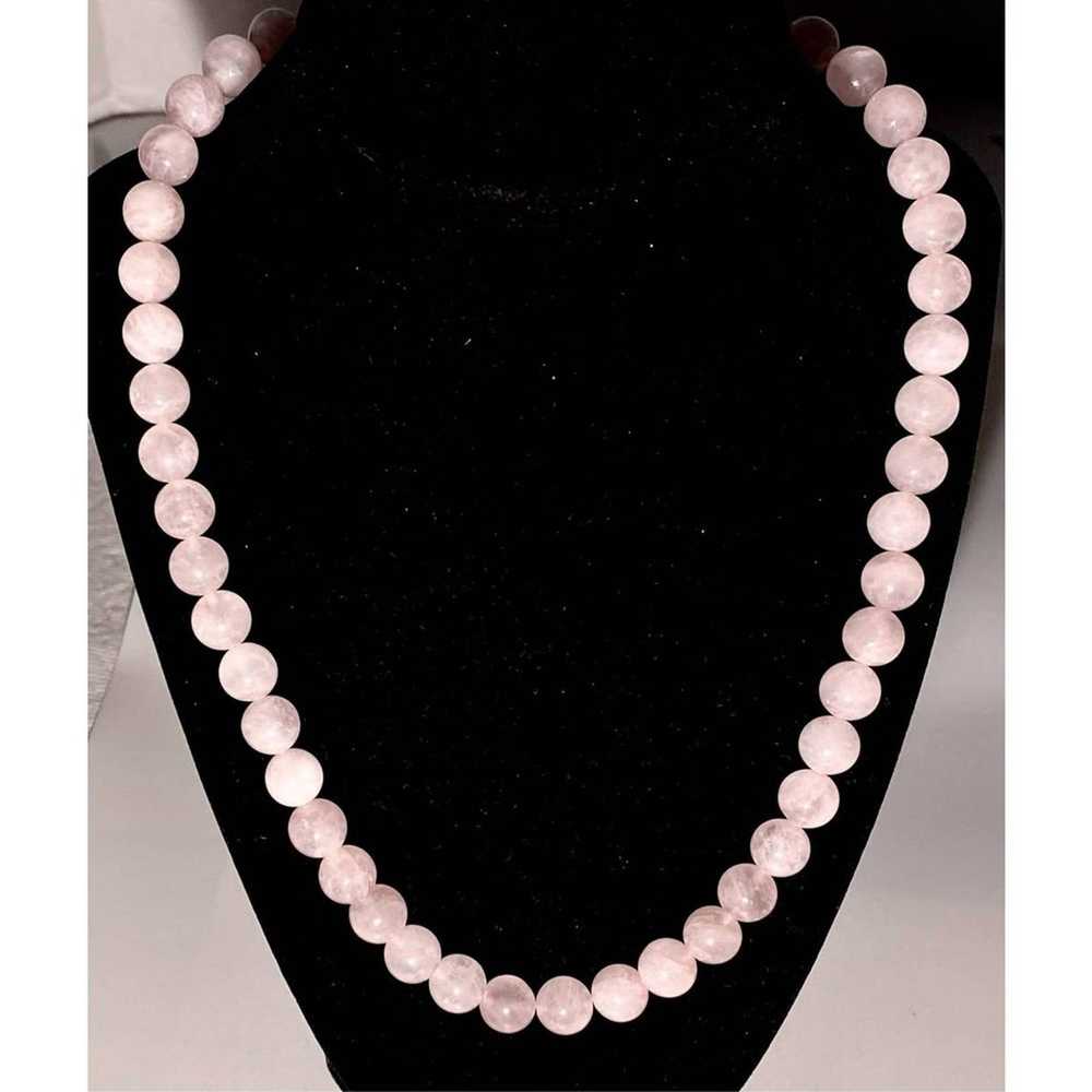 1 AX# Stunning 20” Classic Rose Quartz necklace - image 2