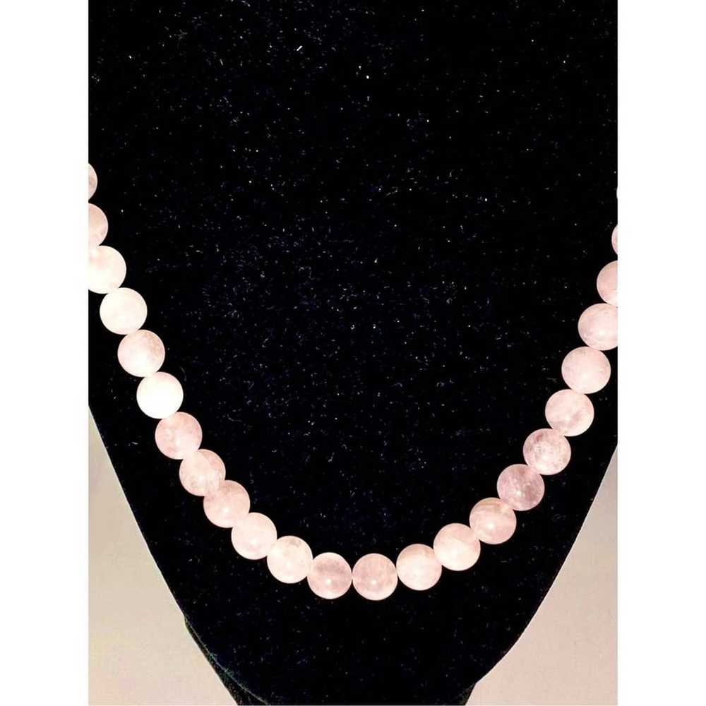 1 AX# Stunning 20” Classic Rose Quartz necklace - image 3