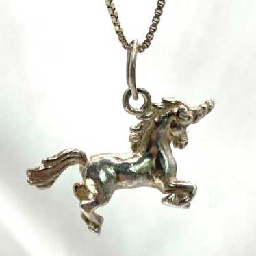 Unicorn necklace sterling - Gem