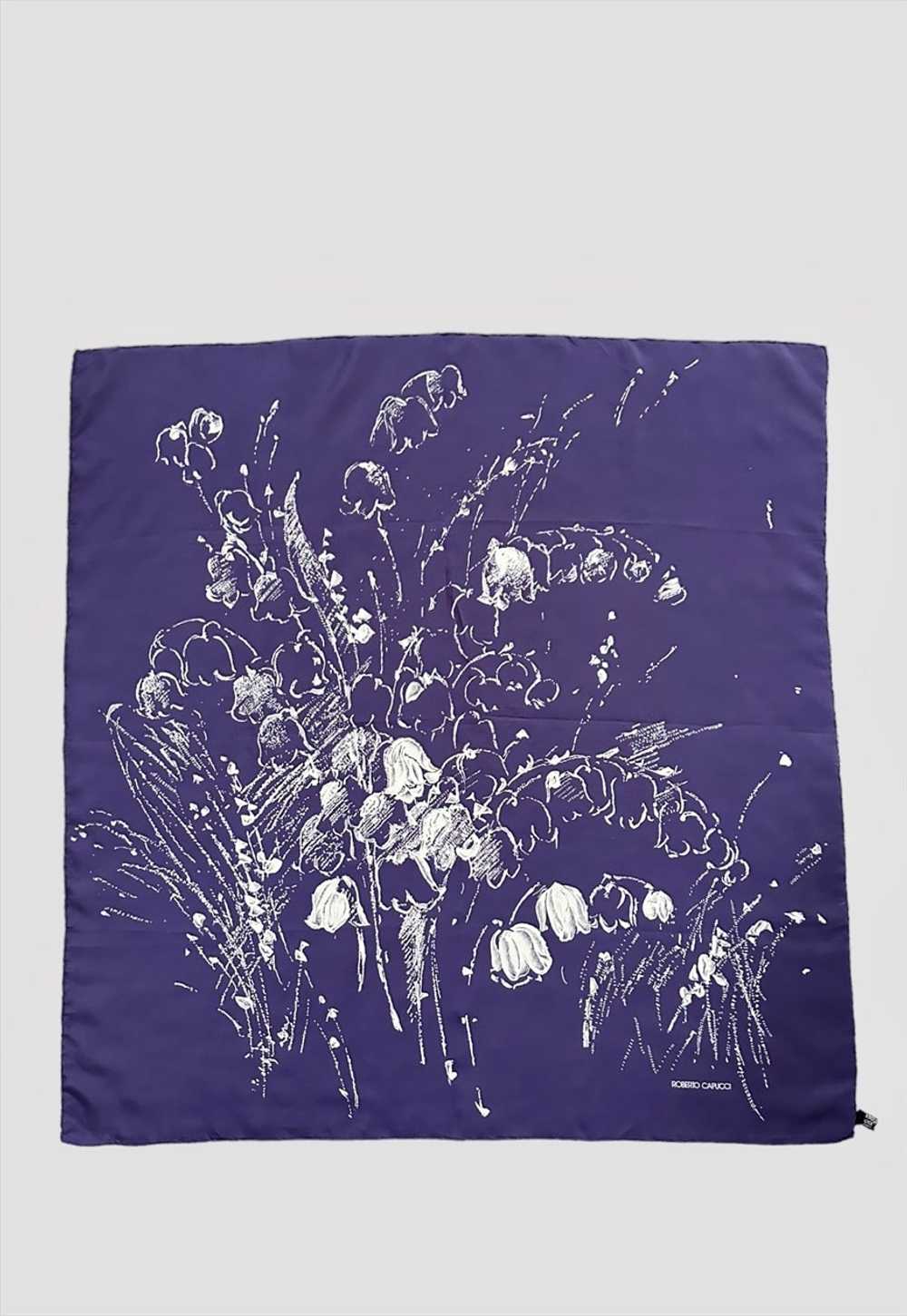 Roberto Capucci 80's Vintage Purple Floral Large … - image 1