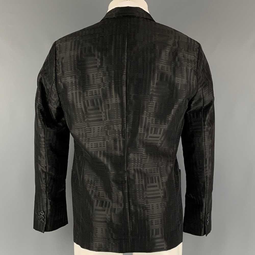Emporio Armani Black Jacquard Wool Blend Notch La… - image 4