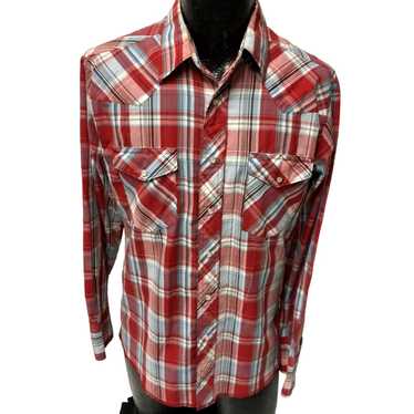 Rustler Vtg 70 80's Rustler Red TARTAN PLAID Cowbo