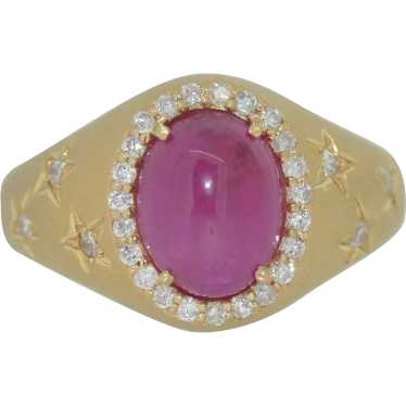 18K GIA Untreated 3.4 ct Natural Ruby & Diamond St