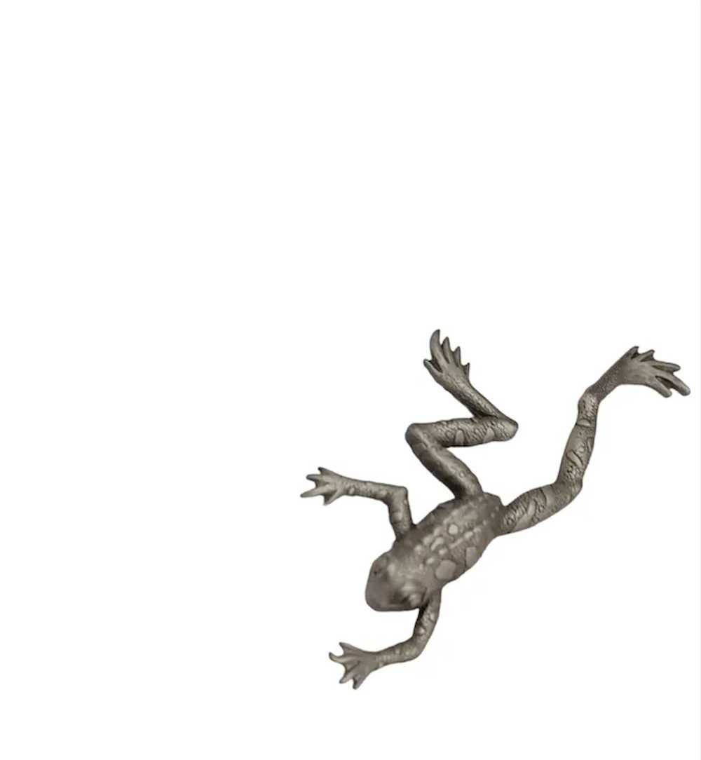 JJ Jonette Jewelry Silver Tone Frog Brooch Pin, S… - image 4