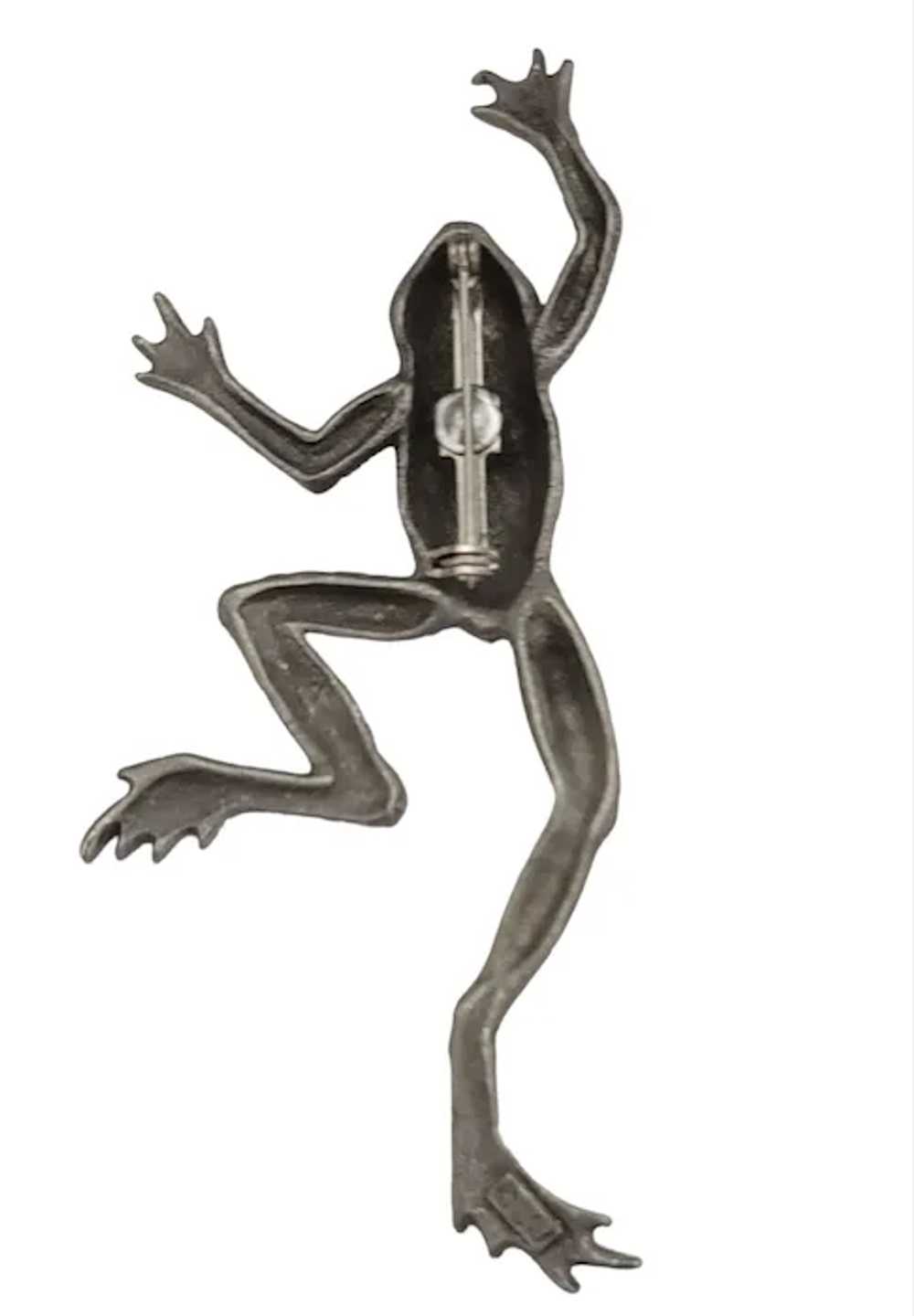 JJ Jonette Jewelry Silver Tone Frog Brooch Pin, S… - image 6