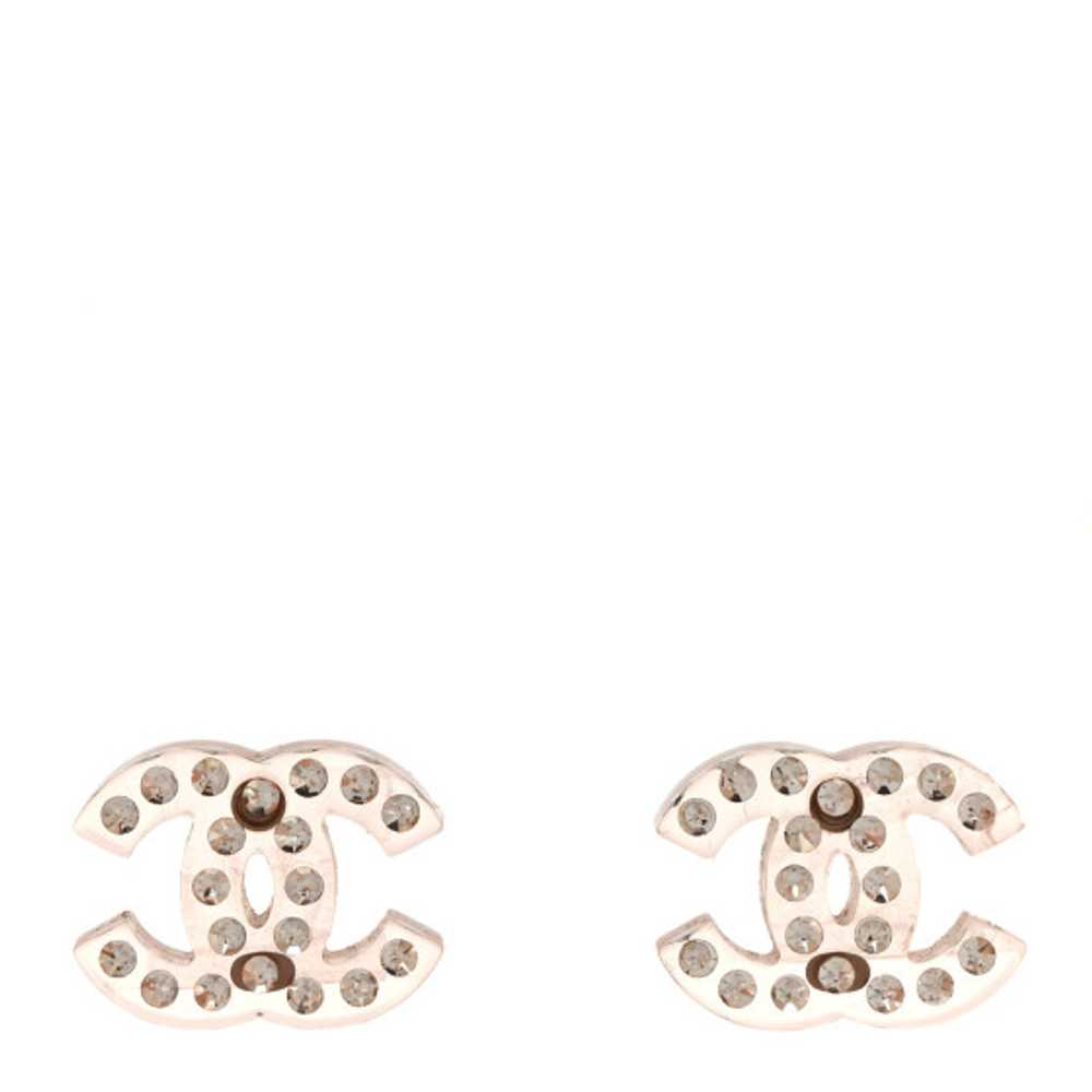 CHANEL Crystal Resin CC Earrings Pink - image 1