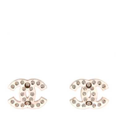 CHANEL Crystal CC Resin Heart Drop Earrings Pink Gold 1301688