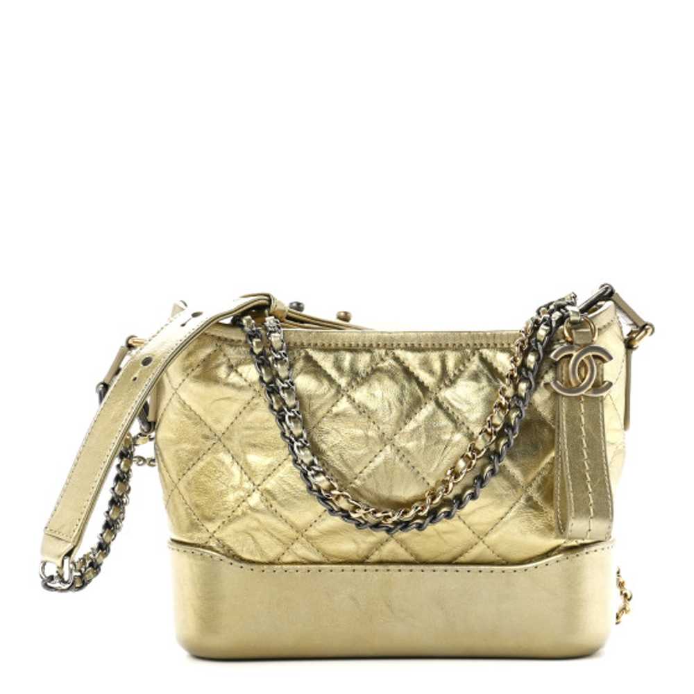 CHANEL Metallic Aged Calfskin Quilted Small Gabri… - image 1