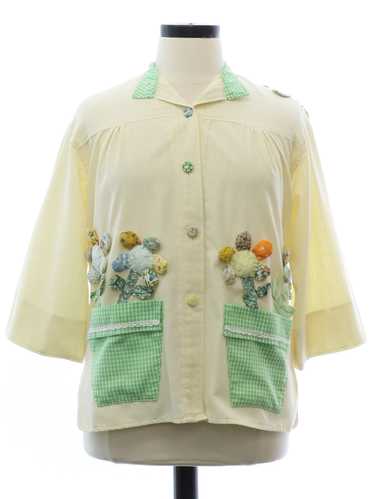 1970's Womens 3d Embellished Hippie Shirt Jacket