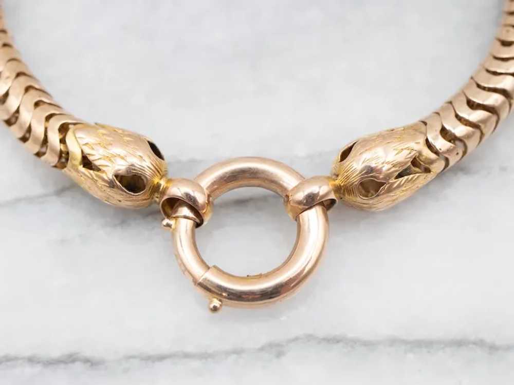 Vintage 14-Karat Gold Snake Chain Bracelet - image 2