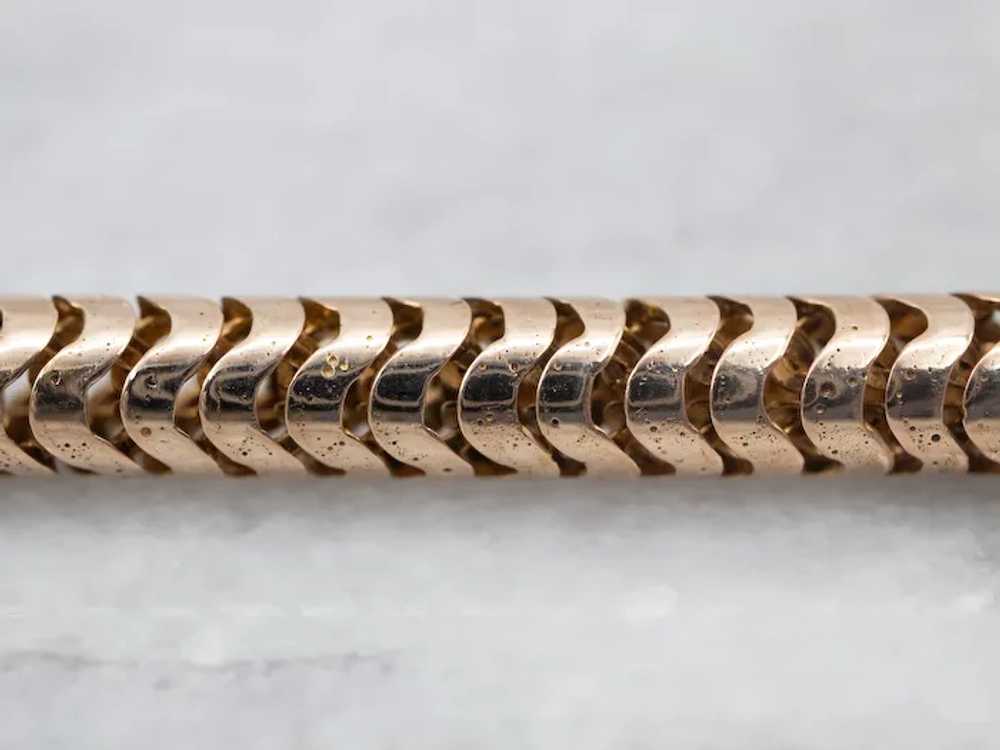 Vintage 14-Karat Gold Snake Chain Bracelet - image 3