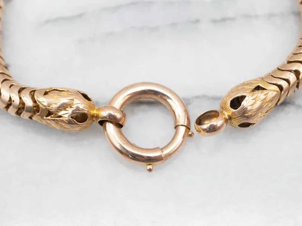 Vintage 14-Karat Gold Snake Chain Bracelet - image 4
