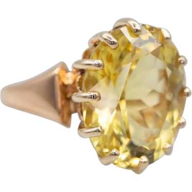 Victorian Rose 14-Karat Gold Heliodor Beryl Ring