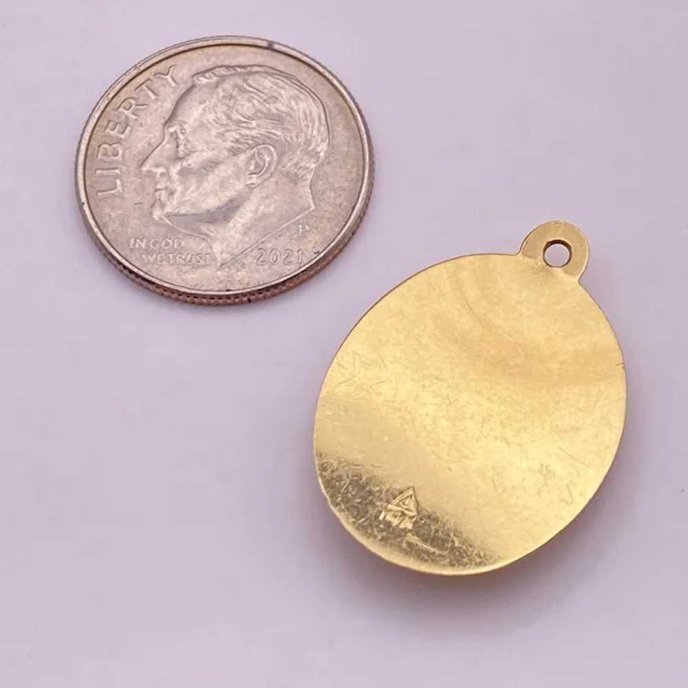 Jeweled Vintage Christmas Charm 14K Gold - image 2