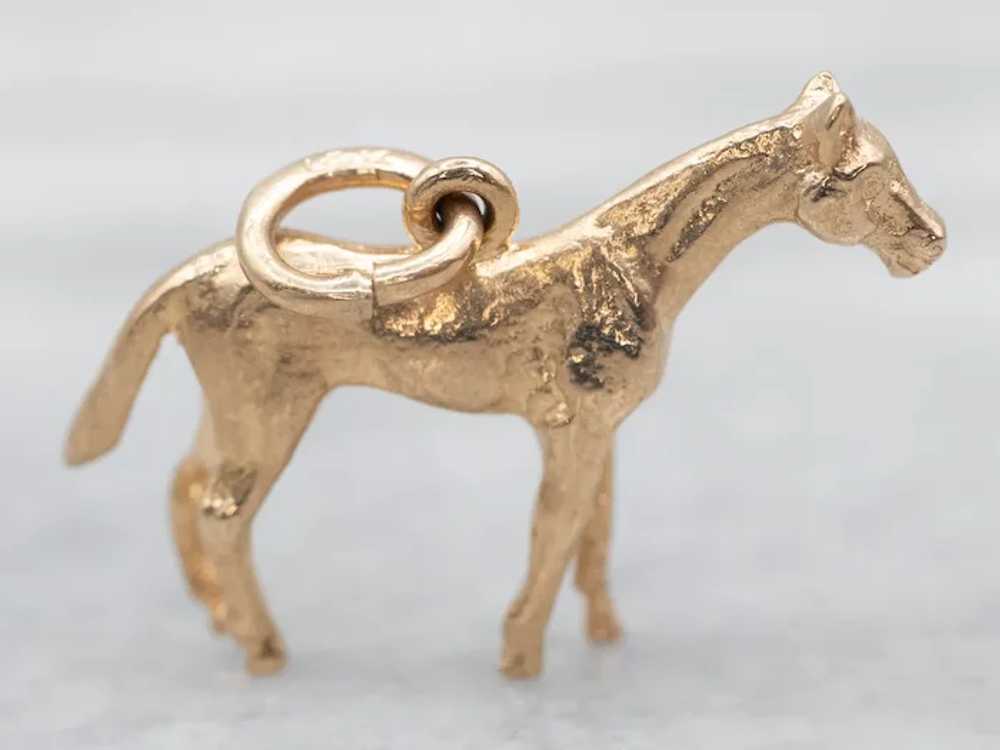 Vintage 14-Karat Gold Horse Charm or Pendant - image 3