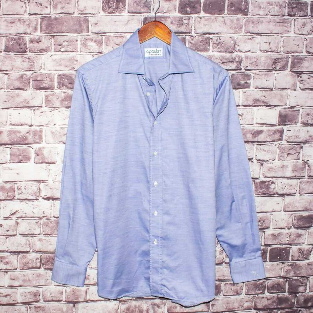 Epaulet Epaulet Men's Button up Shirt Blue Cotton… - image 1