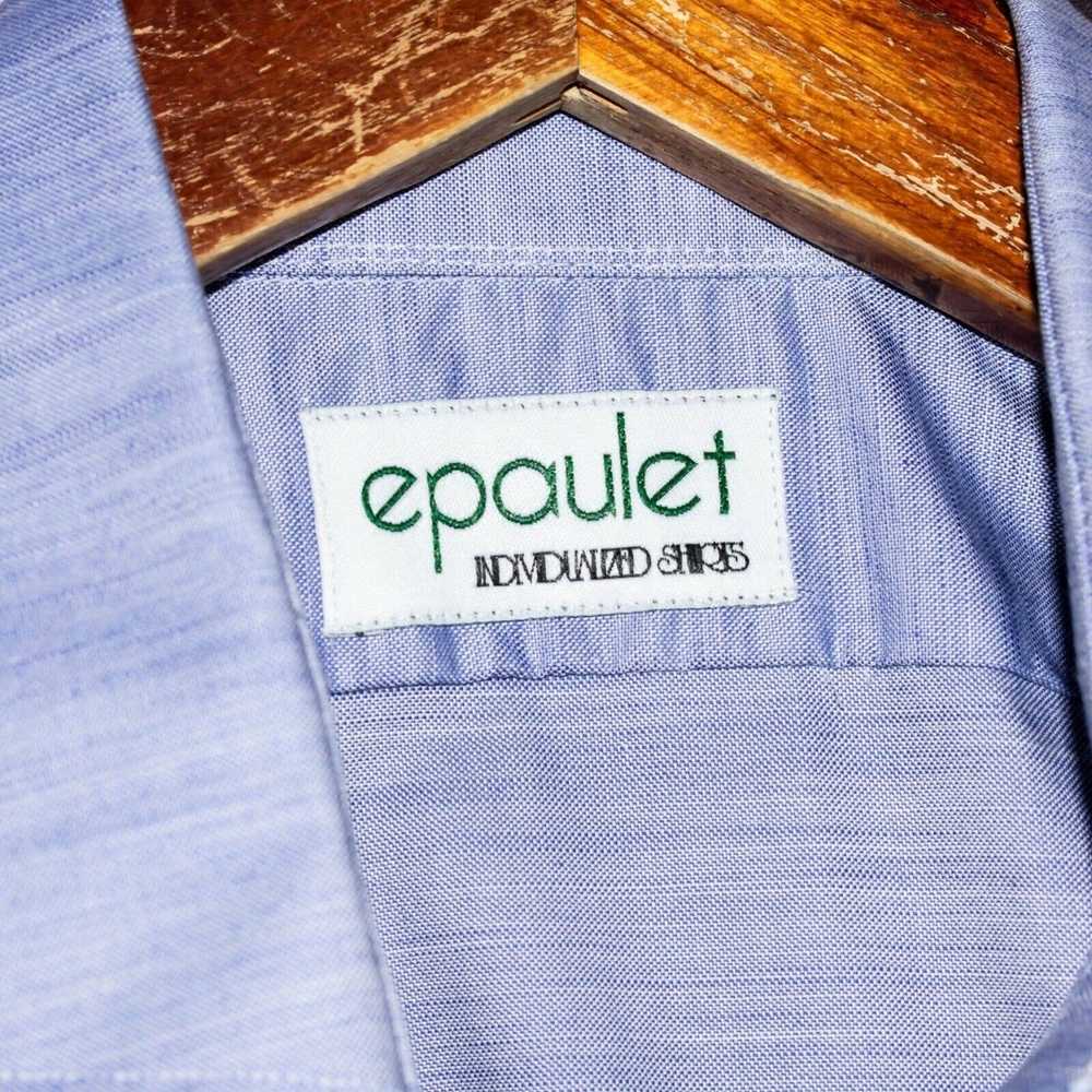 Epaulet Epaulet Men's Button up Shirt Blue Cotton… - image 3