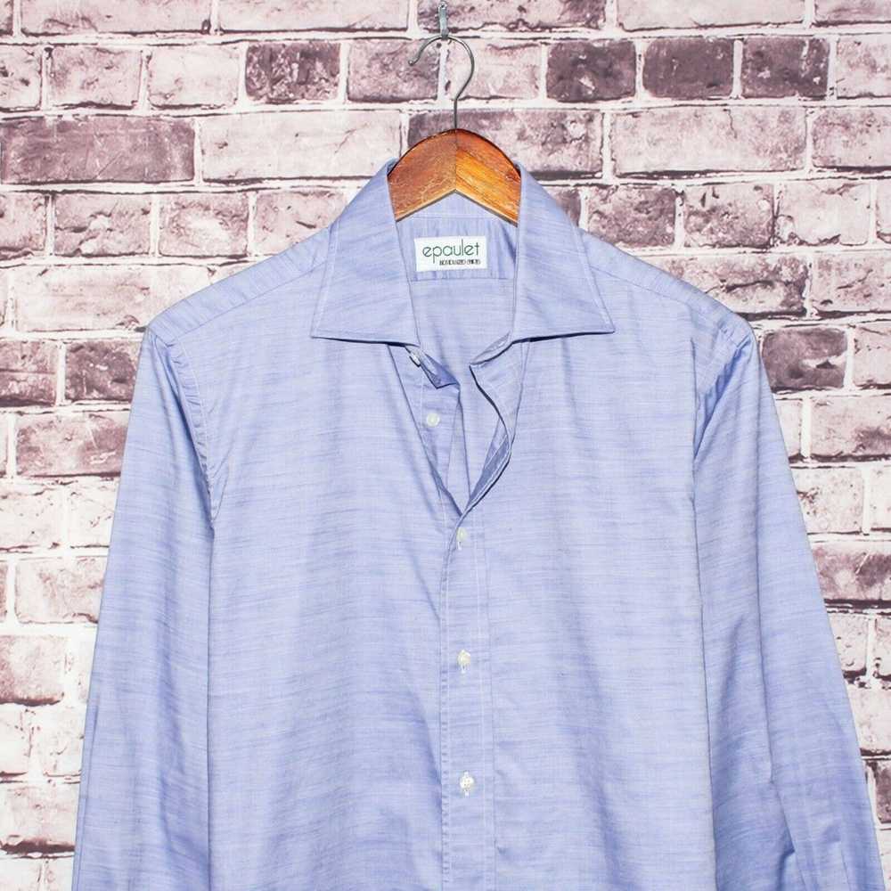 Epaulet Epaulet Men's Button up Shirt Blue Cotton… - image 5