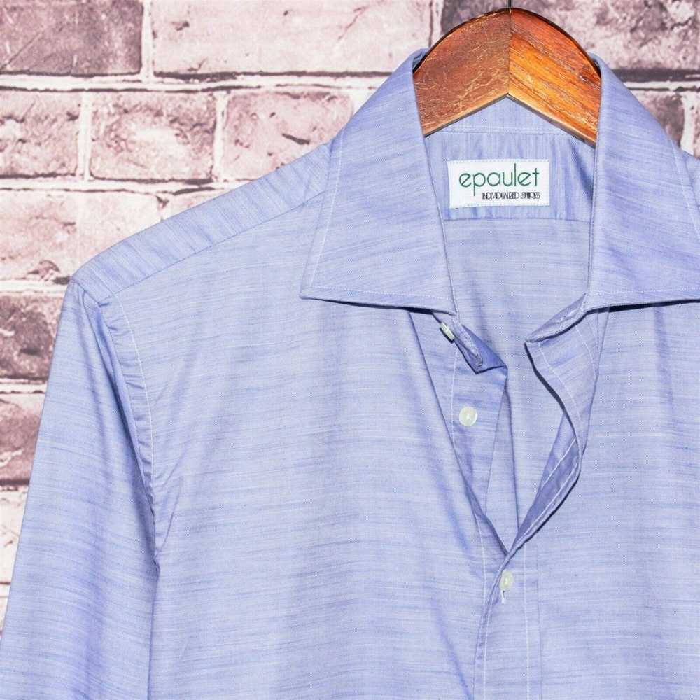 Epaulet Epaulet Men's Button up Shirt Blue Cotton… - image 6