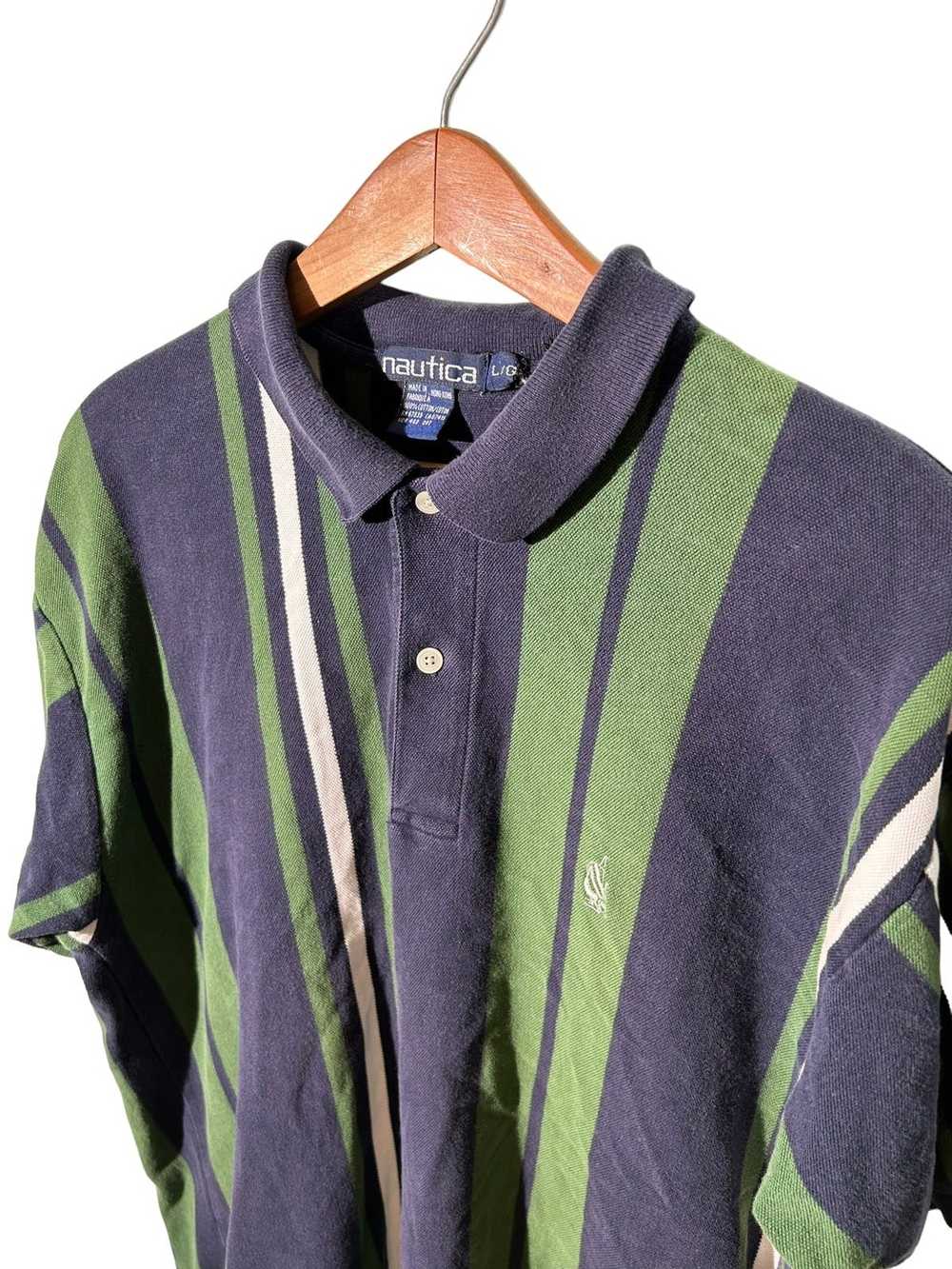 Nautica Vintage 90’s Nautica polo shirt vertical … - image 2