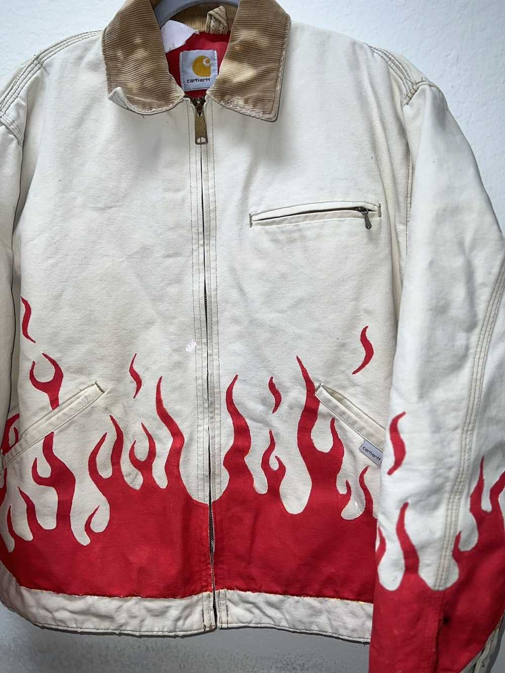 Carhartt Carhart custom dyed jacket flames rare V… - image 4