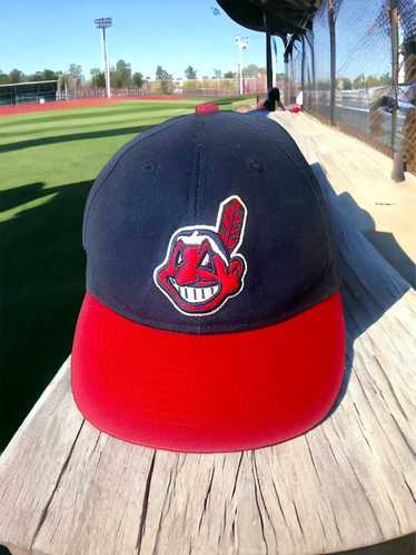 Vintage Cleveland Indians “Chief Wahoo” Blue Adult 7 1/4 New Era On Field  Hat - Pre-Owned