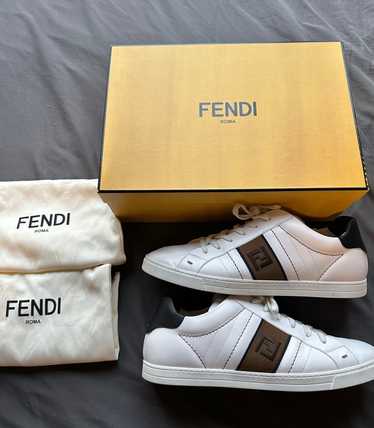 Fendi Fendi White Leather Low Top Sneakers UK Size
