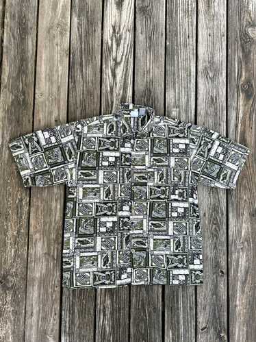Vintage Y2K All-Over Sea Creature Button-Up Shirt
