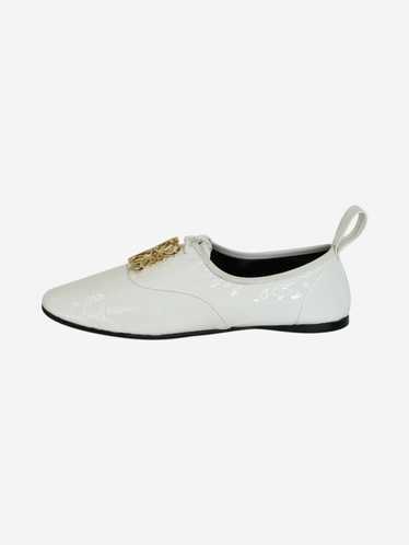 Loewe White patent leather anagram derby shoes - s