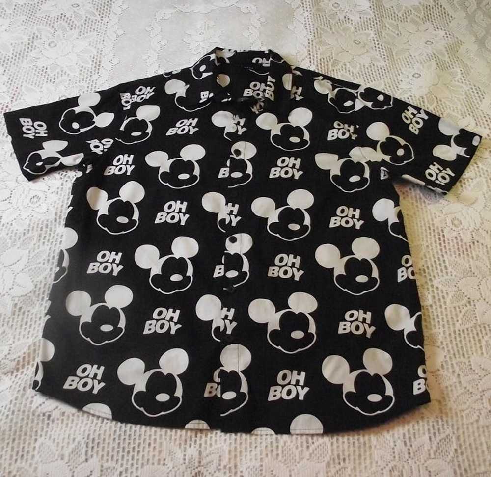 Disney Neff Mens Shirt Black White Oh Boy Mickey … - image 2