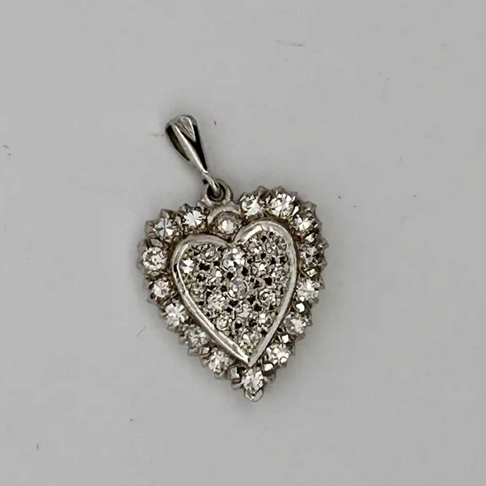 Vintage Estate Diamond Heart Shaped Pendant 14K G… - image 2