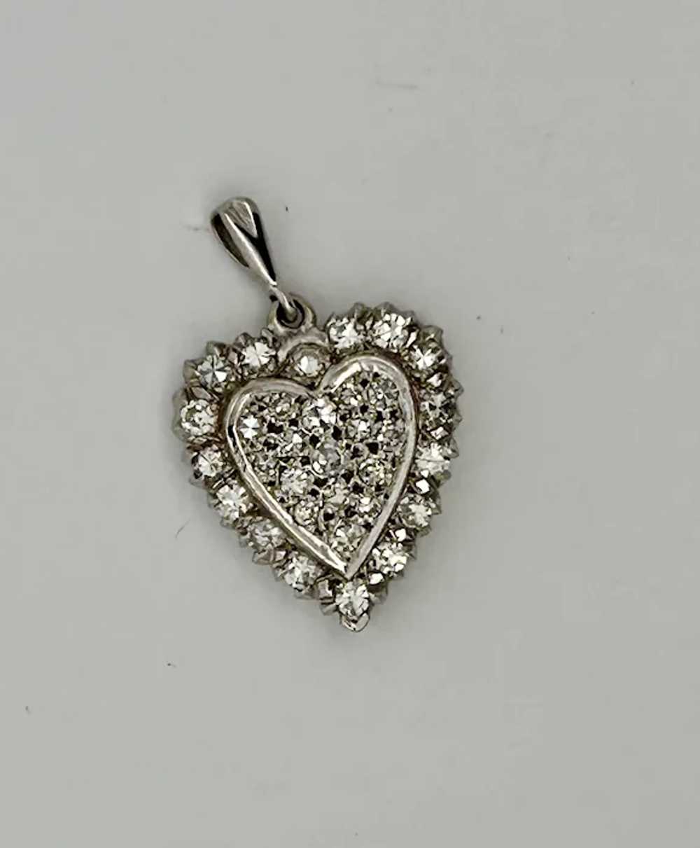 Vintage Estate Diamond Heart Shaped Pendant 14K G… - image 5