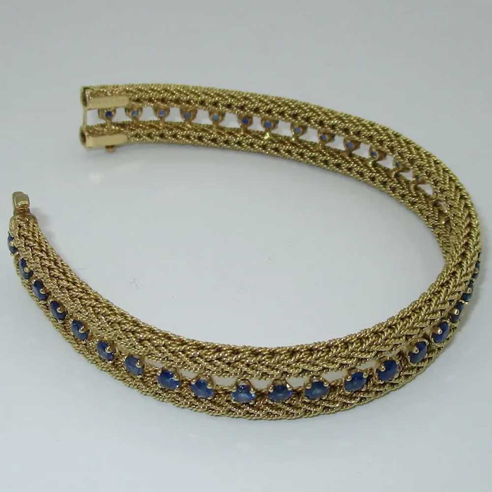 Spectacular Vintage Hermes 18K Sapphire Woven Bra… - image 5
