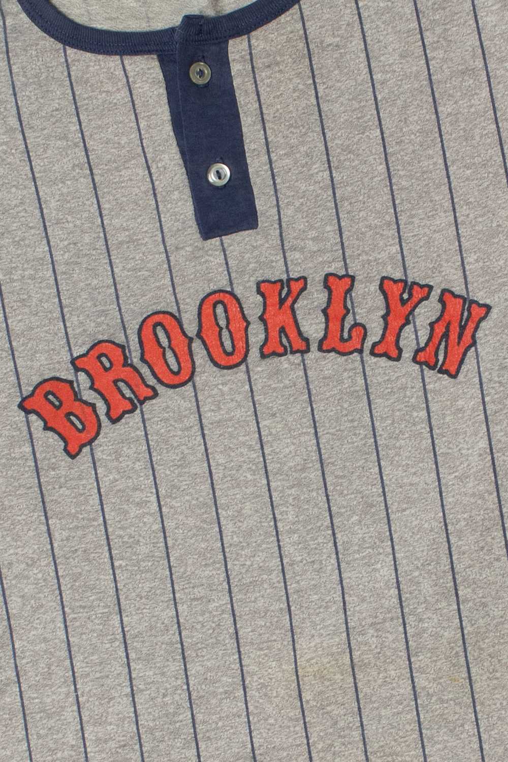 Vintage "Brooklyn" Navy Striped Raglan T-Shirt - image 2