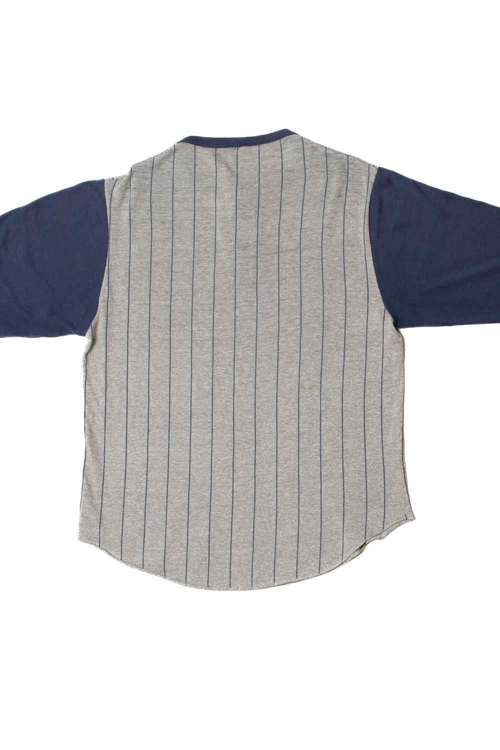 Vintage "Brooklyn" Navy Striped Raglan T-Shirt - image 3