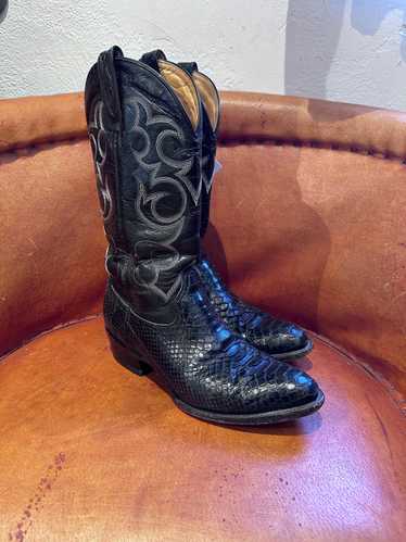 Genuine Python & Leather Trinity River Boots - 8.5