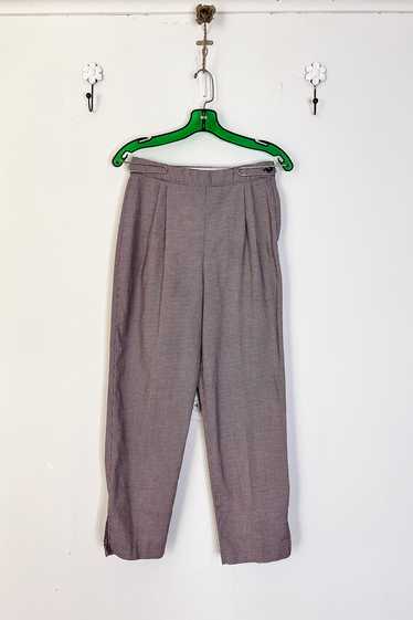 1990s Pink Herringbone Pleated Trousers / XSmall -