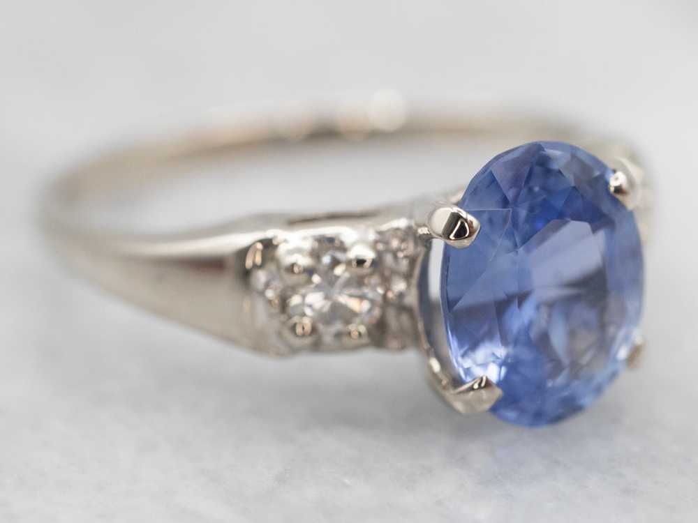 Retro 1950s Sapphire and Diamond Engagement Ring - image 2