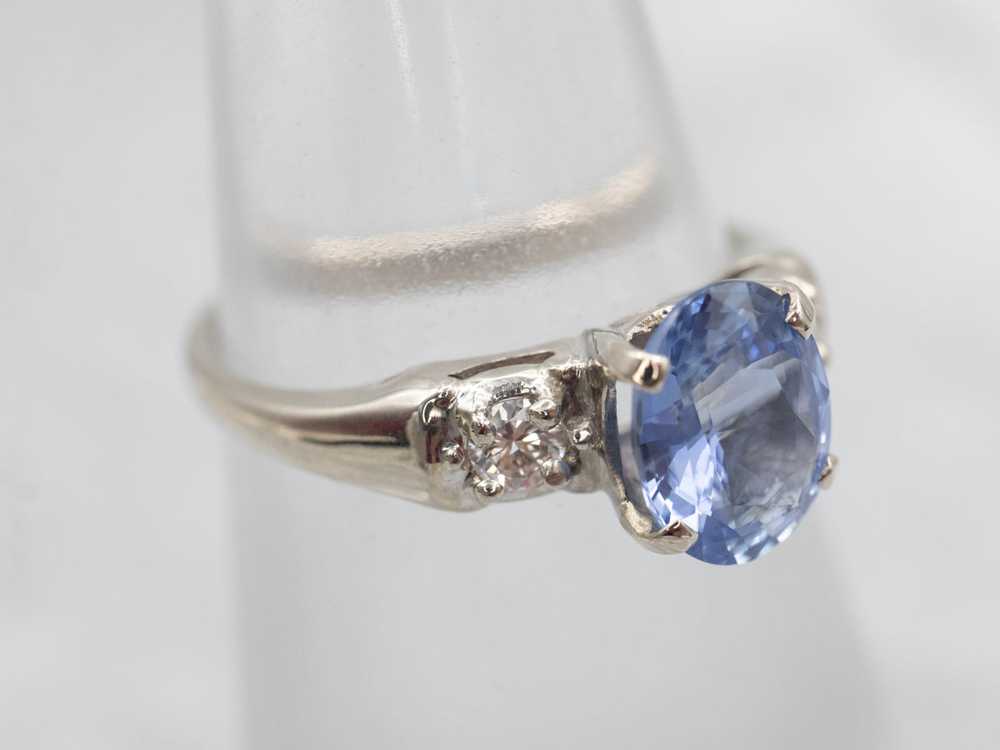 Retro 1950s Sapphire and Diamond Engagement Ring - image 4