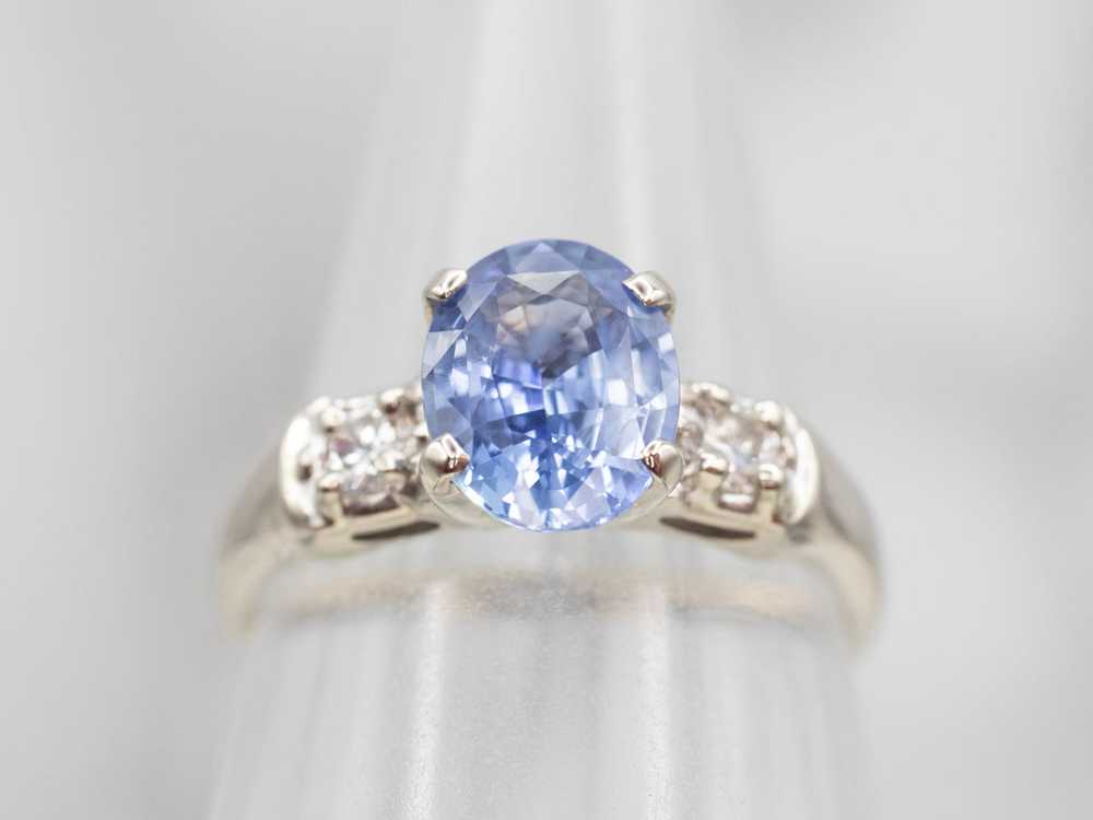 Retro 1950s Sapphire and Diamond Engagement Ring - image 5