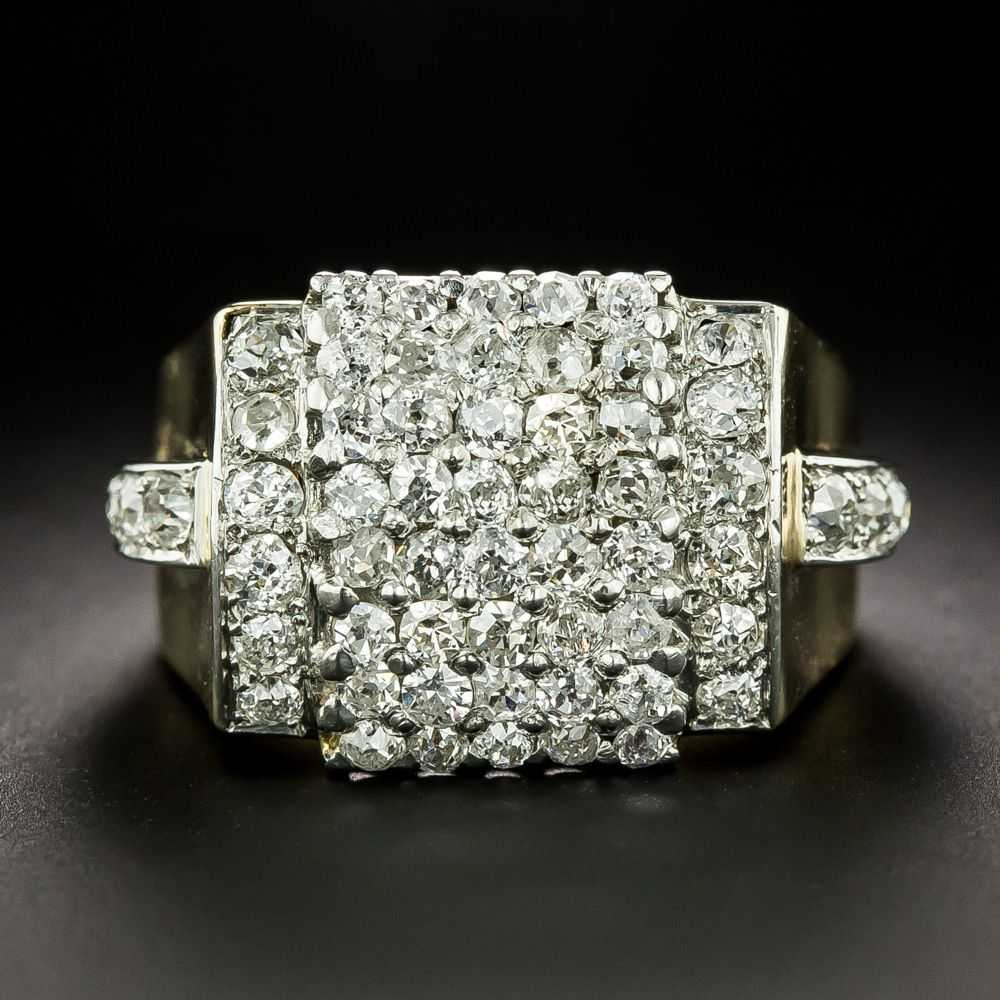 French Art Deco Diamond Ring - image 1