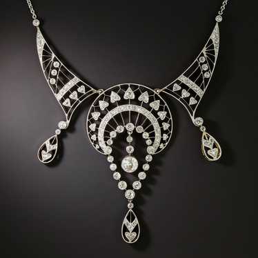 Edwardian Diamond Filigree Necklace - image 1